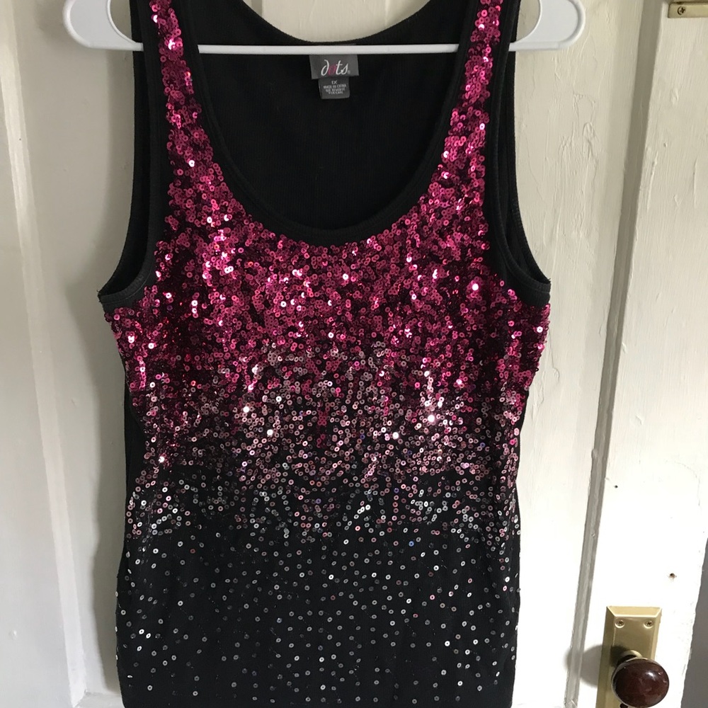 Cute as heck sparkly tank top